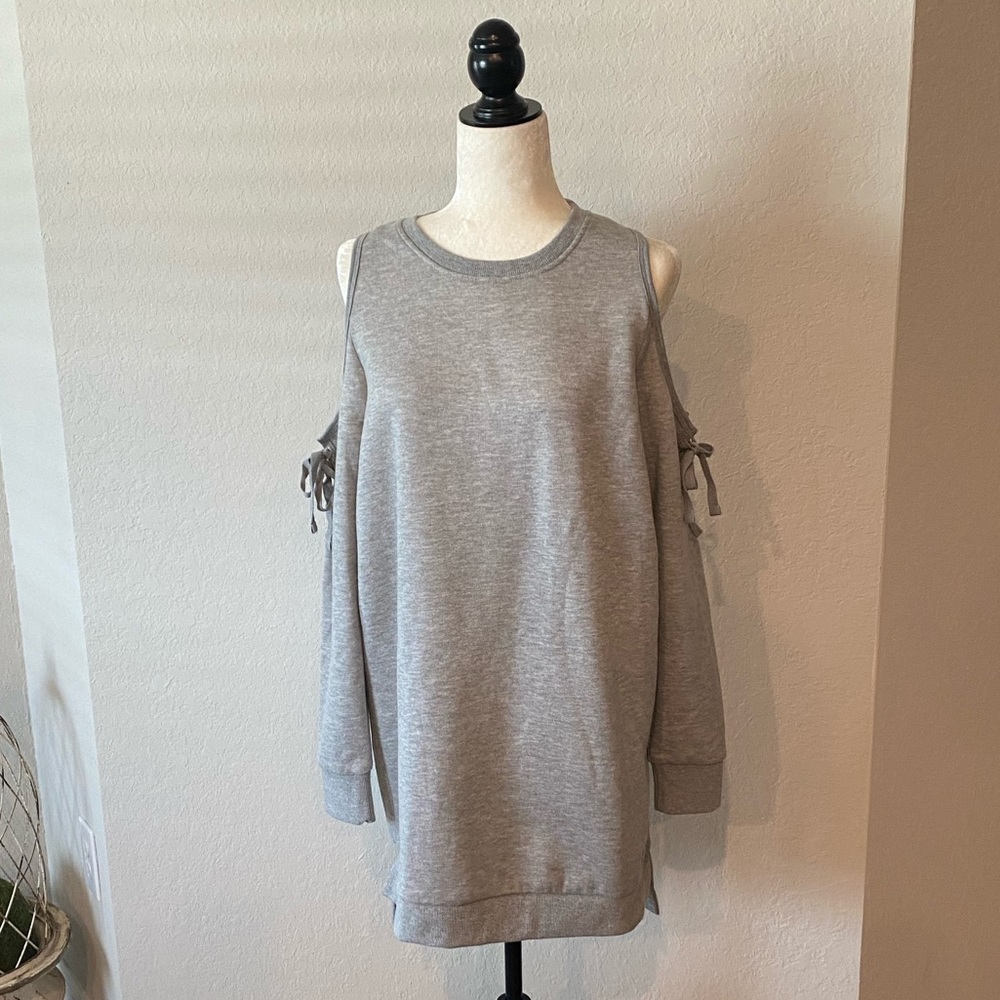Solutions Cold Shoulder Sweatshirt Dress NWT